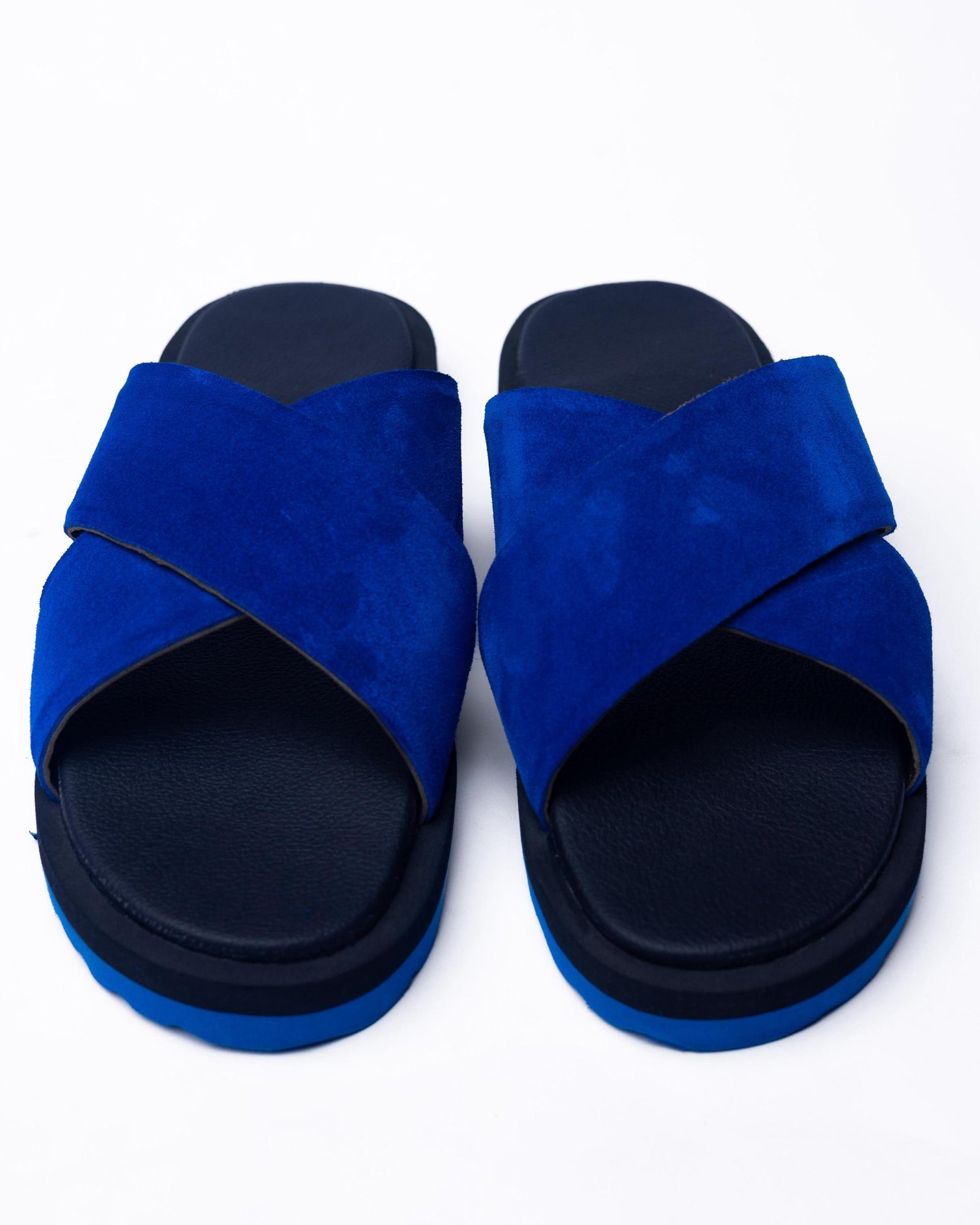 Blue X Suede Slides (3)