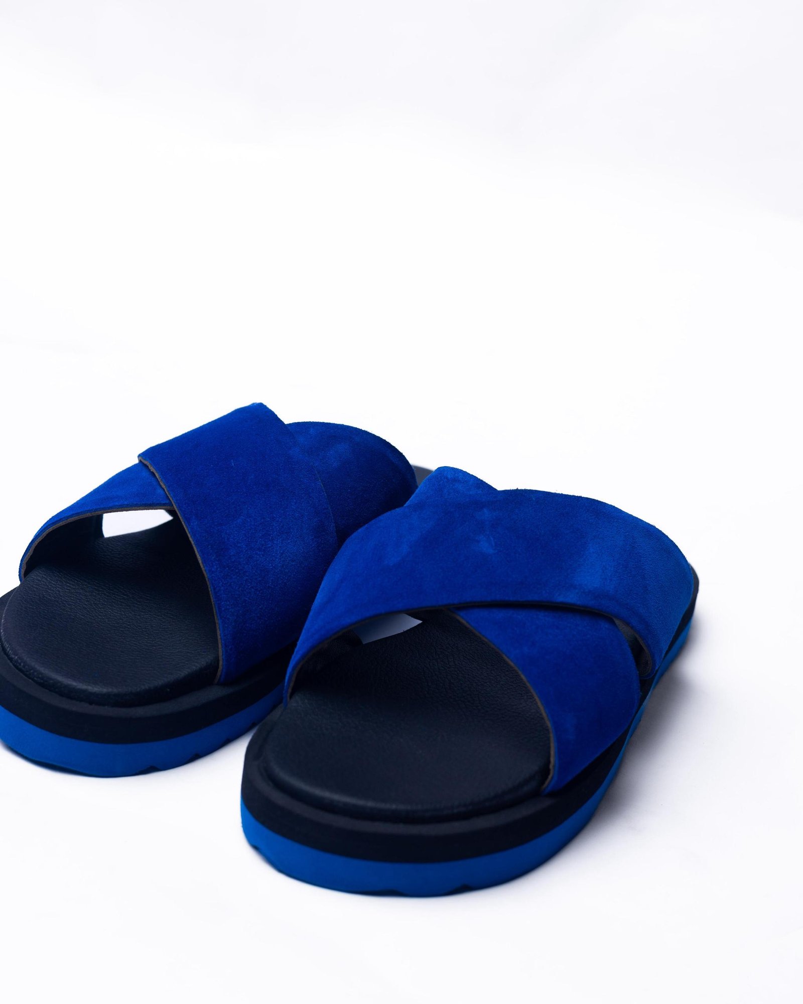 Blue X Suede Slides (4)